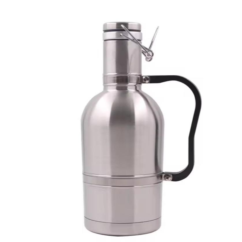 Insulated Bottle Keg 120oz Stainless Steel Double Wall Ceramic Beer Growler S8612030 (2) Insulated Bottle Keg 120oz Stainless Steel Double Wall Ceramic Beer Growler