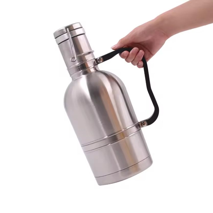 Insulated Bottle Keg 120oz Stainless Steel Double Wall Ceramic Beer Growler S8612030 (3) Insulated Bottle Keg 120oz Stainless Steel Double Wall Ceramic Beer Growler