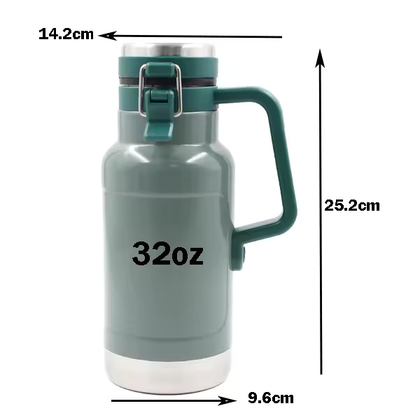 Outdoor Homebrew Pressurized Double Wall Stainless Steel Seer 32oz Growler S823230 (4) Outdoor Homebrew Pressurized Double Wall Stainless Steel Seer 32oz Growler
