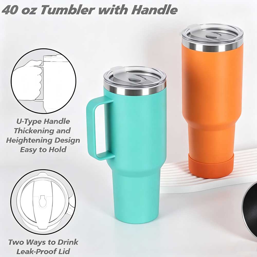 40 oz insulated vacuum tumblers with handle