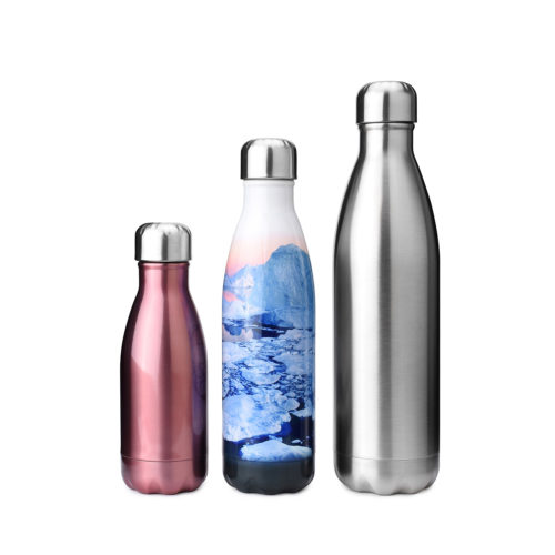Custom Graphic Artsy Flask Insulated Stainless Steel Cola Shaped Bottle