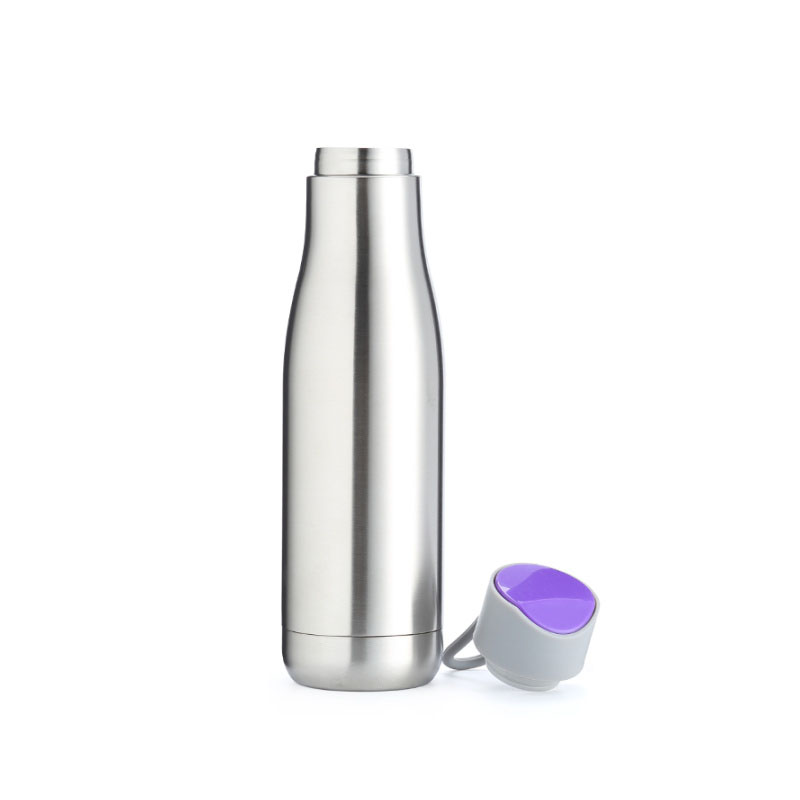 Stainless Steel Water Bottle, Bright Squares — Purple Carrot