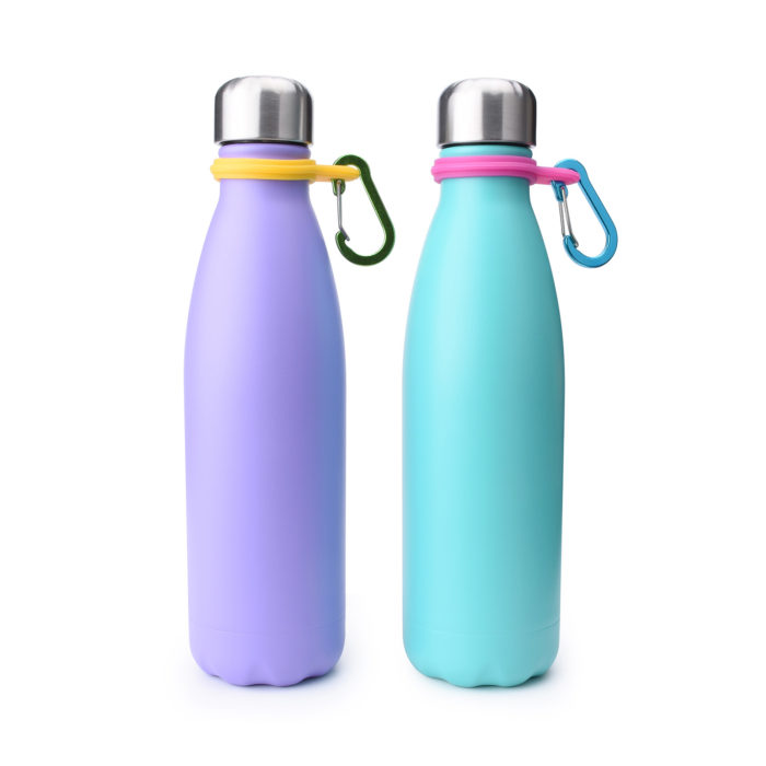 stainless steel water bottle with carabiner