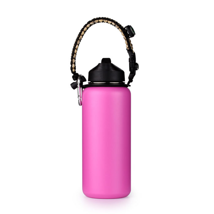 insulated water bottle with paracord handle