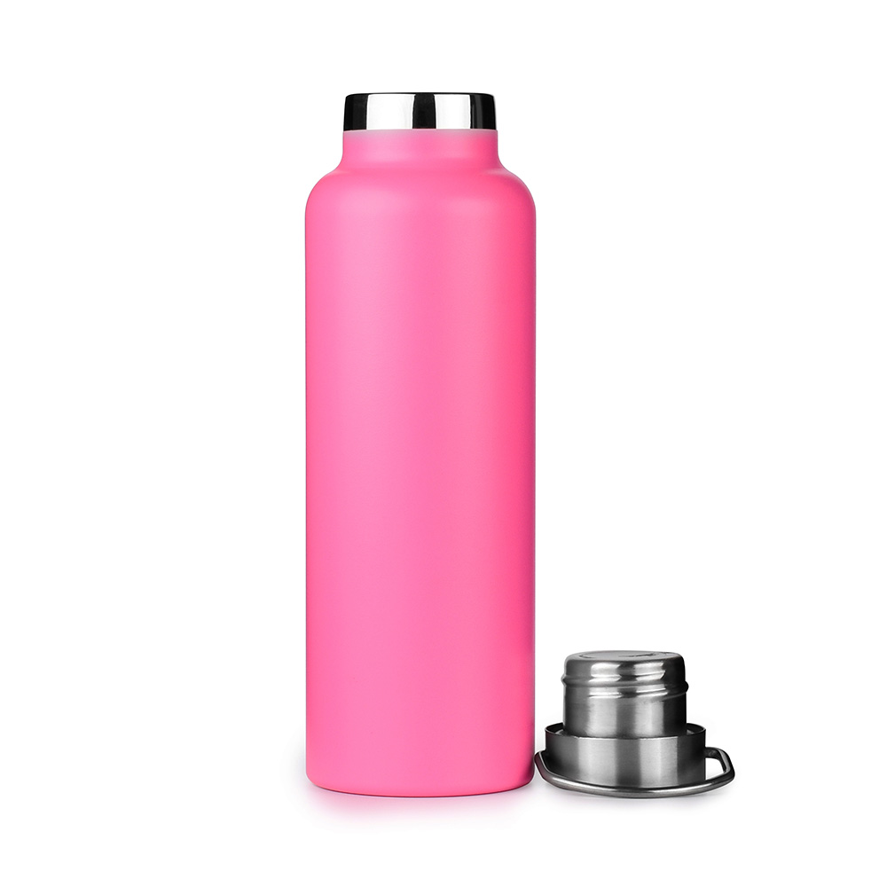 Pink Lotus Stainless Steel Yoga Water Bottle - 20 oz Insulated