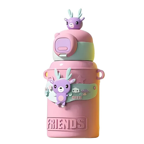 Food-Grade Kids Thermos Insulated Water Bottle with Press Button Cap