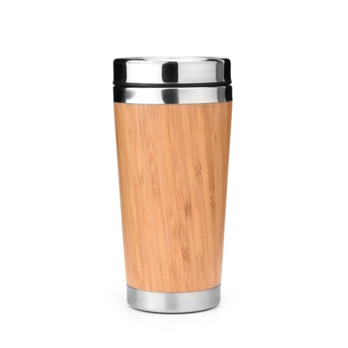 bamboo stainless steel bottle travel tumbler coffee mug