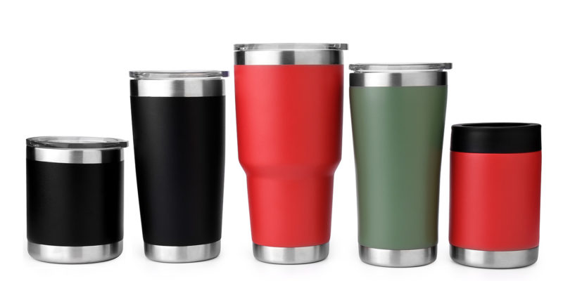 reusable vacuum insulated stainless steel water bottle, flask, tumbler, mug