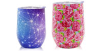 colorful stainless steel mugs with transfer printing decorating