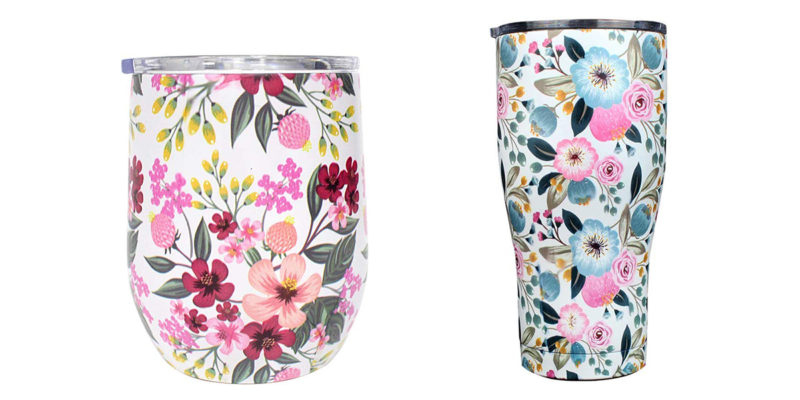 insulated bottle mug with heat transfer printing graphic