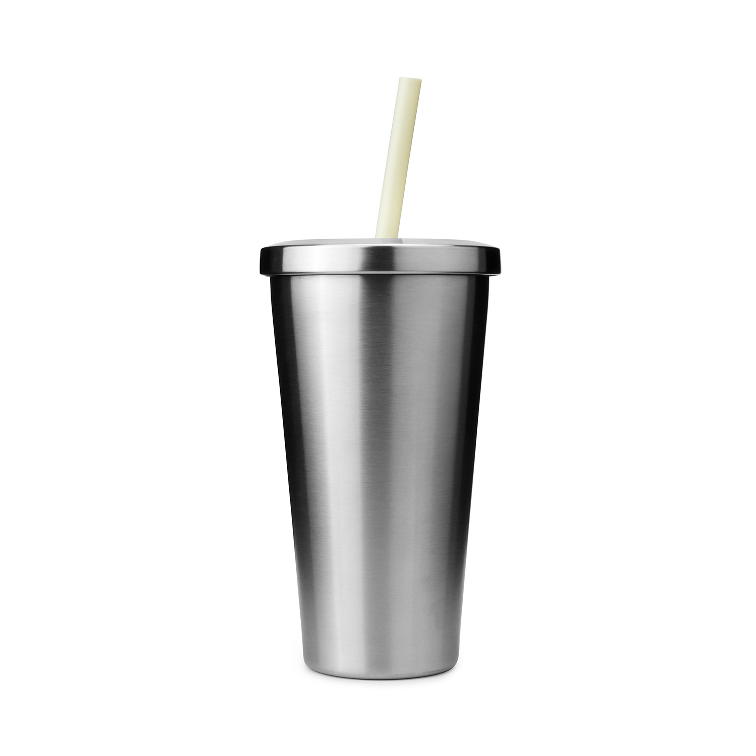 Personalised Double Walled Stainless Steel Tumbler With Straw and Lid,  Metal Cold Cup With Straw, Custom Thermal Cup With Straw 