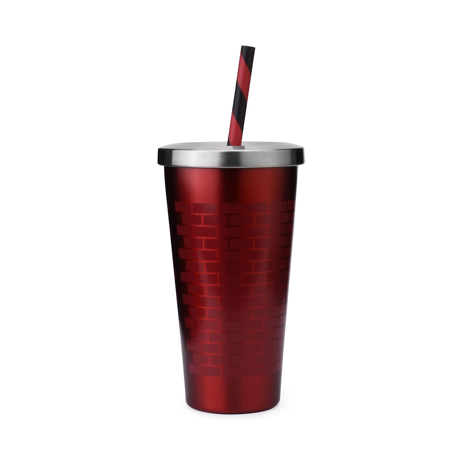 Stainless Steel Cups Lids Straws