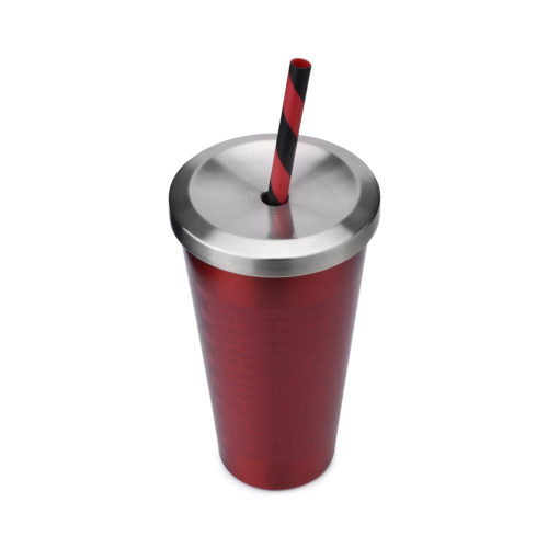 vacuum sealed stainless steel travel mug tumbler with straw lid