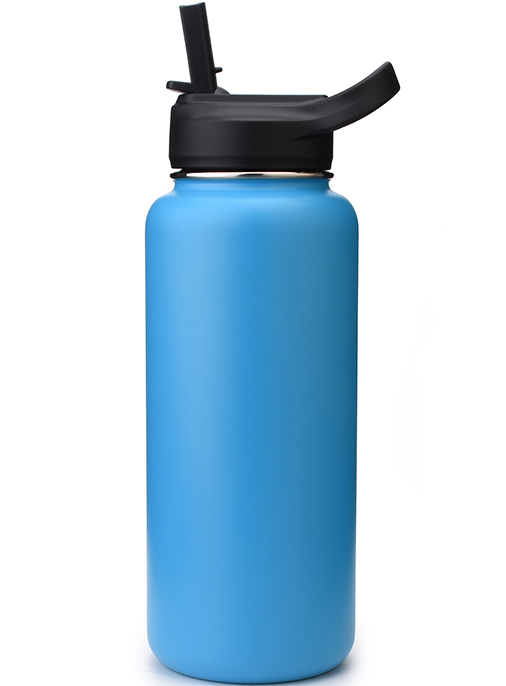 Hydrapeak 14oz Kids Stainless Steel Wide Mouth Water Bottle with Straw Lid 14oz in Aqua