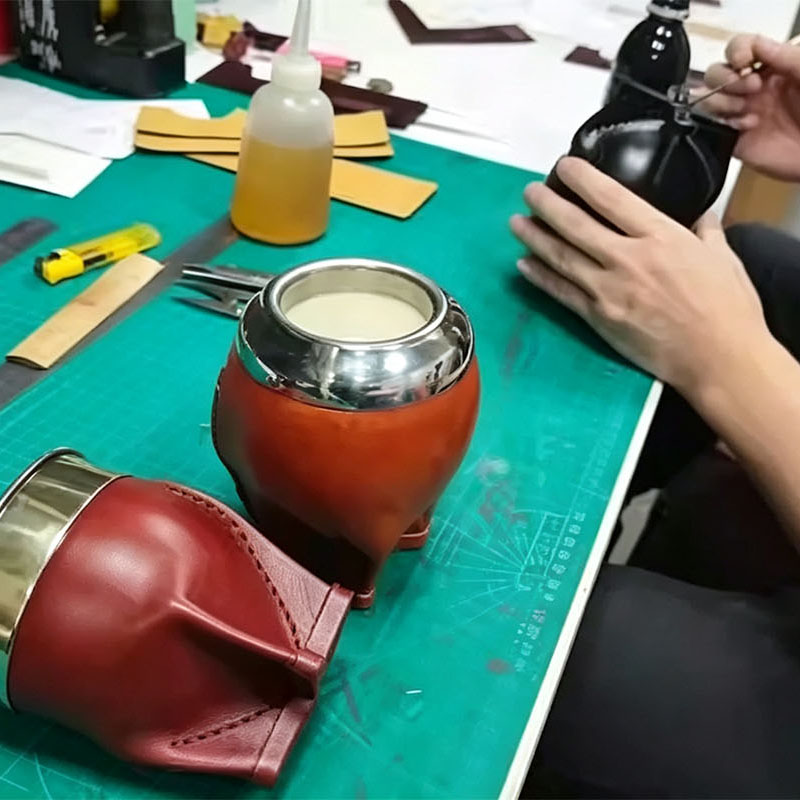 silicone leather pattern of yerba mate cups