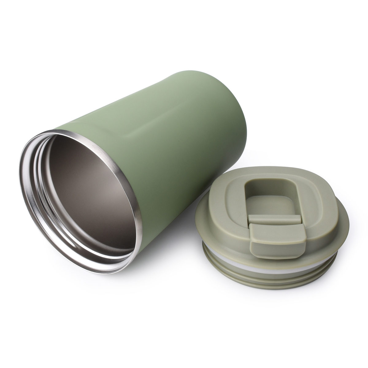 stainless steel tumbler travel mug with flip lid