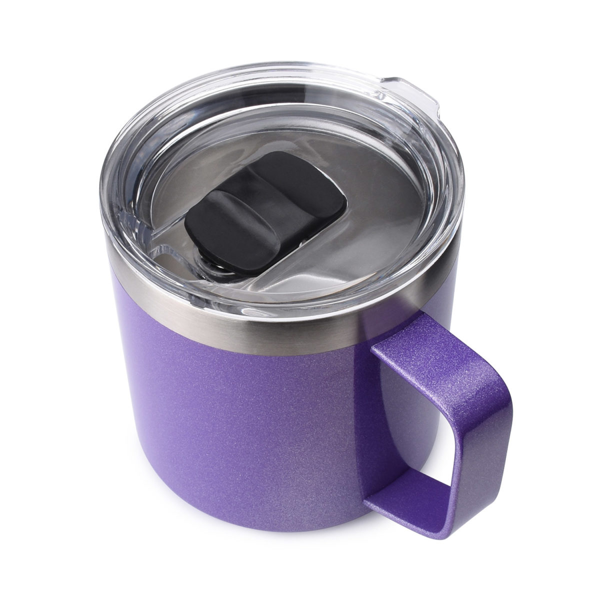 14 oz. Laserable Stainless Steel Travel Mug with Handle - LZR