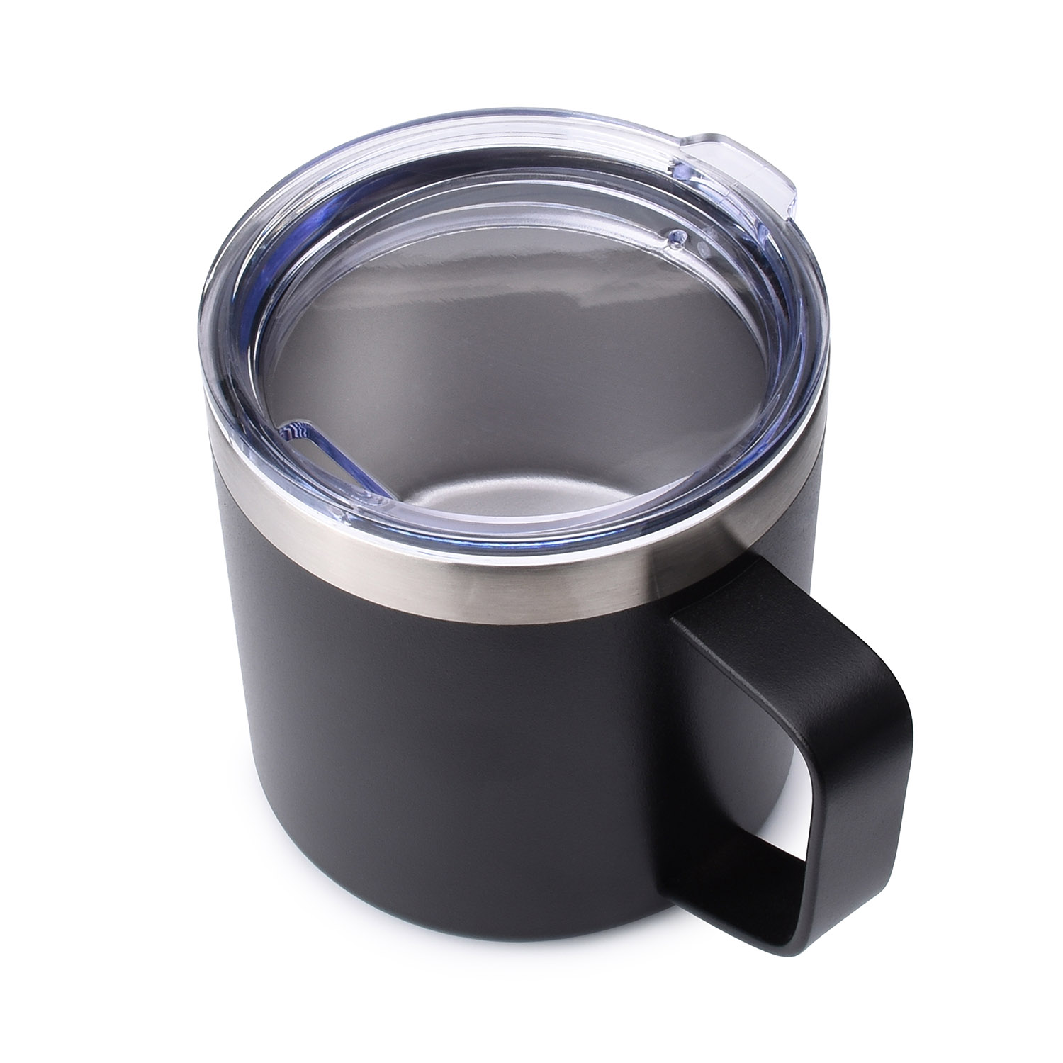 14 oz. Laserable Stainless Steel Travel Mug with Handle