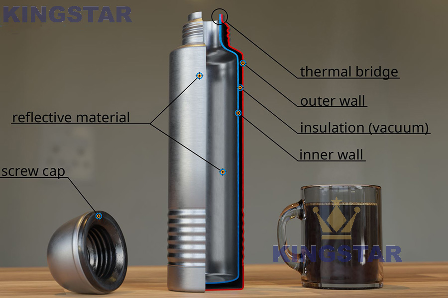 thermos metal vacuum flask