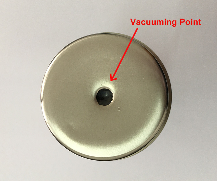 vacuuming point on insulated water bottle