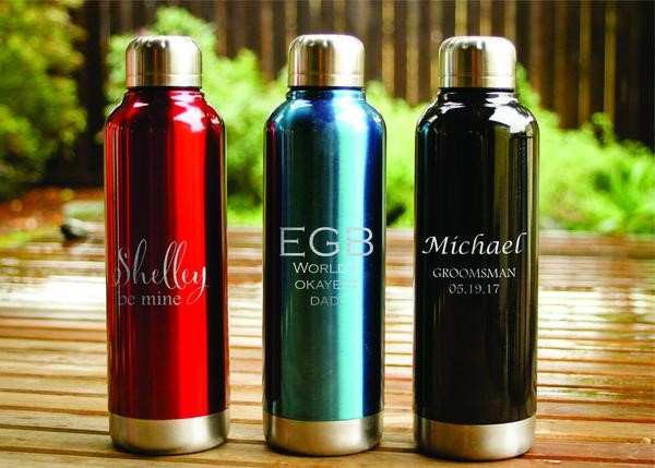 custom laser engraved stainless steel bottles