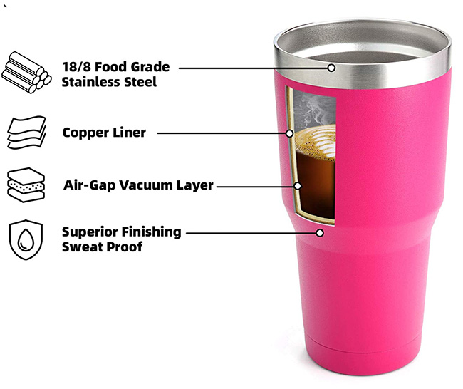 TAL Stainless Steel Ranger Tumbler 24 oz, Pink