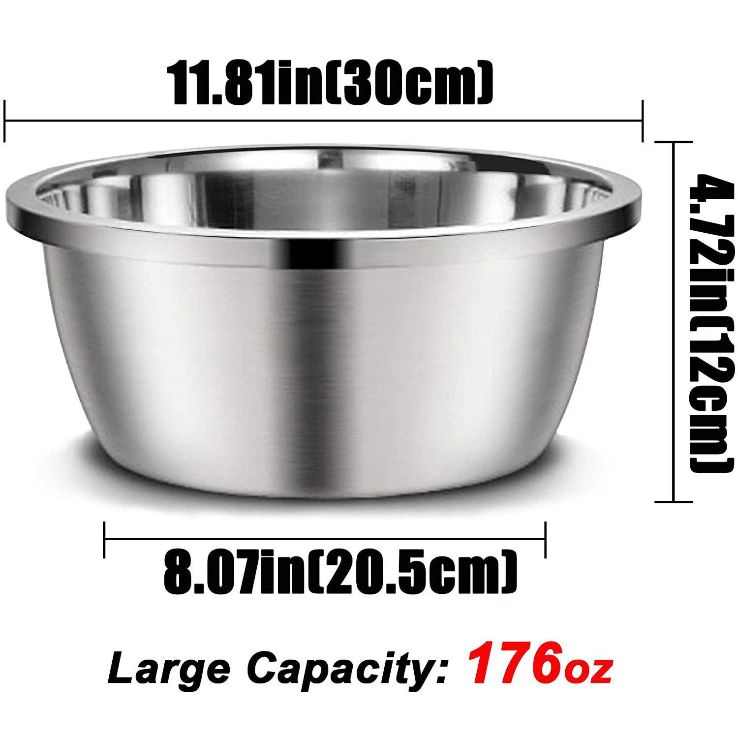 Thickened Stainless Steel Mixing Bowl Large Capacity Salad Bowls