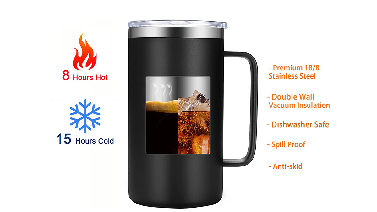 Thermos Flask Insulated Travel Mug Warm Hot Tea Coffee Drink Outdoor  Thermal Cup