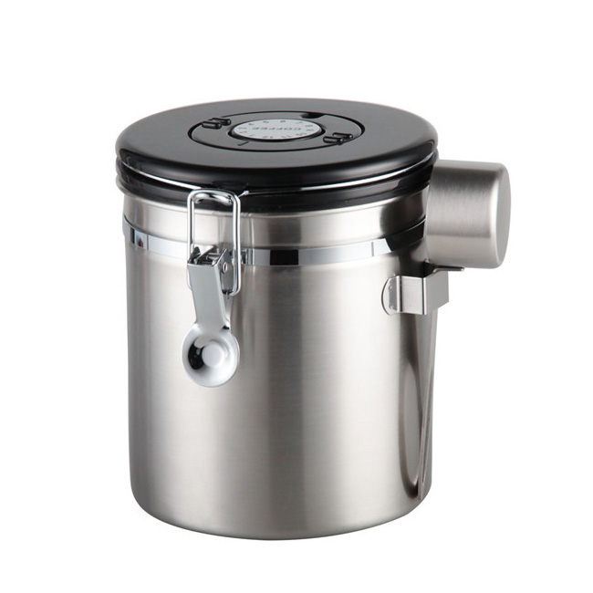 Stainless Steel Airtight Coffee Container Storage Canister Set Coffee jar  Canister With Scoop For Coffee Beans