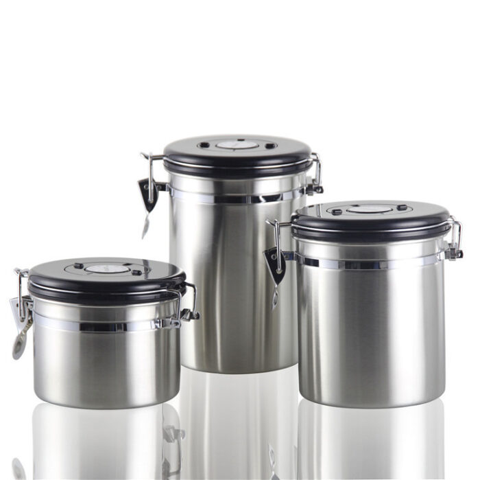 Airtight Stainless Steel Kitchen Food Storage Container with Date Tracker