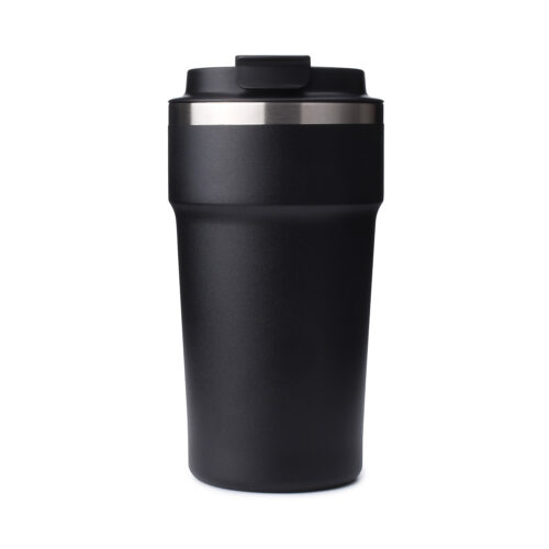 wholesale custom coffee cup 16oz with flip lid blank black