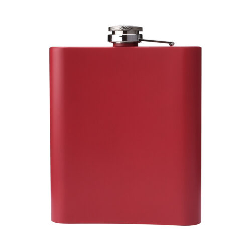 Stainless Steel Hip Flask Matte Red Drinking Liquor Metal Alcohol Whiskey Wine