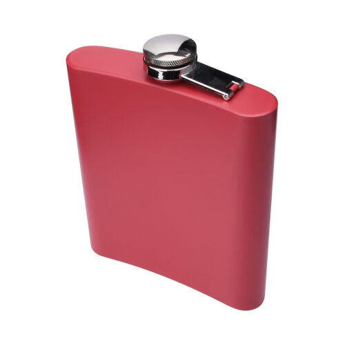 Stainless Steel Hip Flask Matte Red Drinking Liquor Metal Alcohol Whiskey Wine