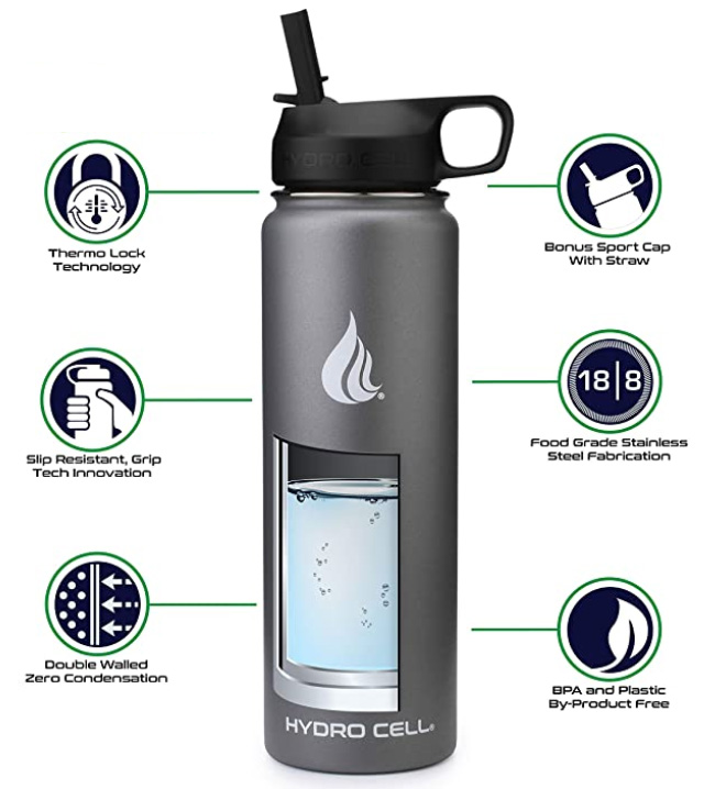 Hydro Carrier & Stainless Steel Hydro Vessel Water Bottle Combo