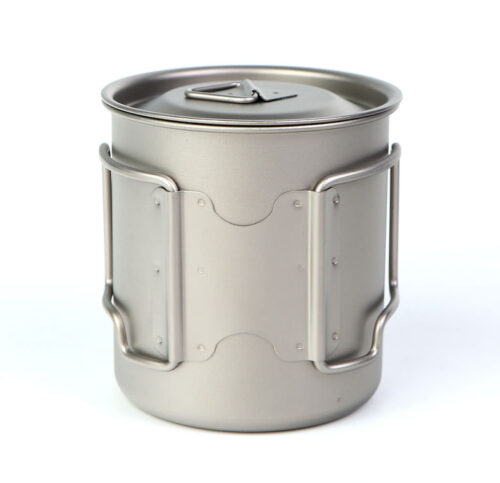 Bulk Titanium Cup Camping Mug Cup with Foldable Handle Single Wall