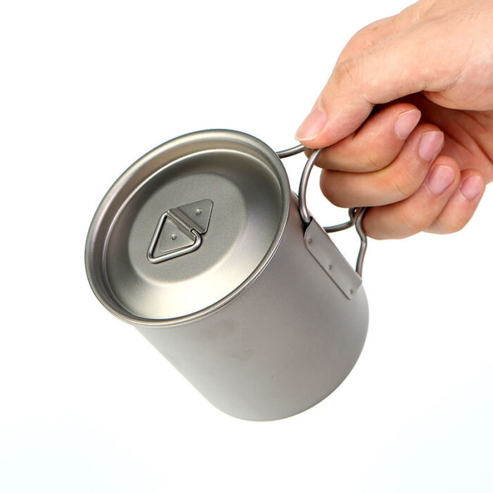 Wholesale Titanium Cup Camping Mug Cup with Foldable Handle