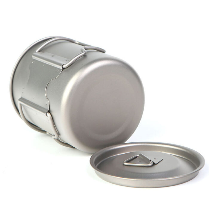 Private Label Titanium Cup Camping Mug Cup with Foldable Handle