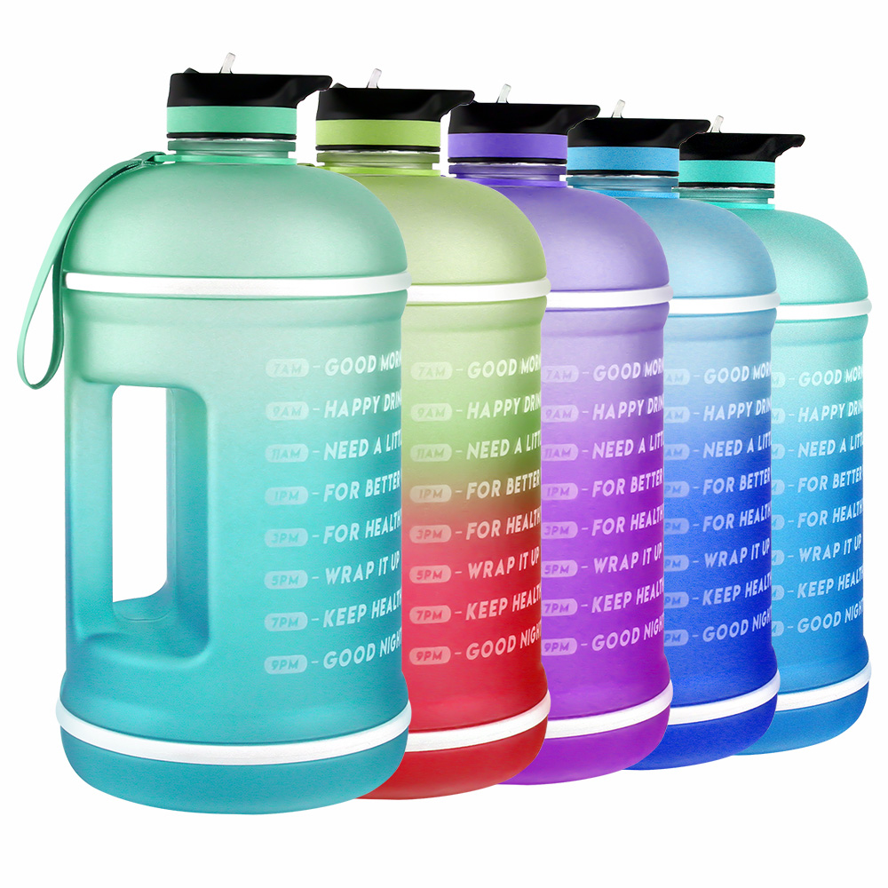 Wholesale Sports PETG 1 Gallon Plastic Water Bottle Jug with Straw