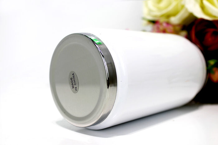 insulated Stainless Steel White Tumbler with Reusable Straw