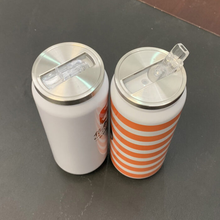 Stainless Steel White Tumbler with Reusable Straw