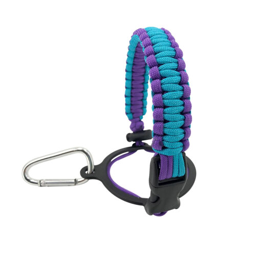 Wide Mouth Paracord Handle - Strap Carrier with Safety Ring and Carabiner