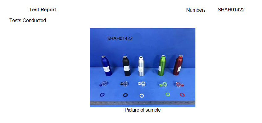 LFGB testing report for stainless steel water flask