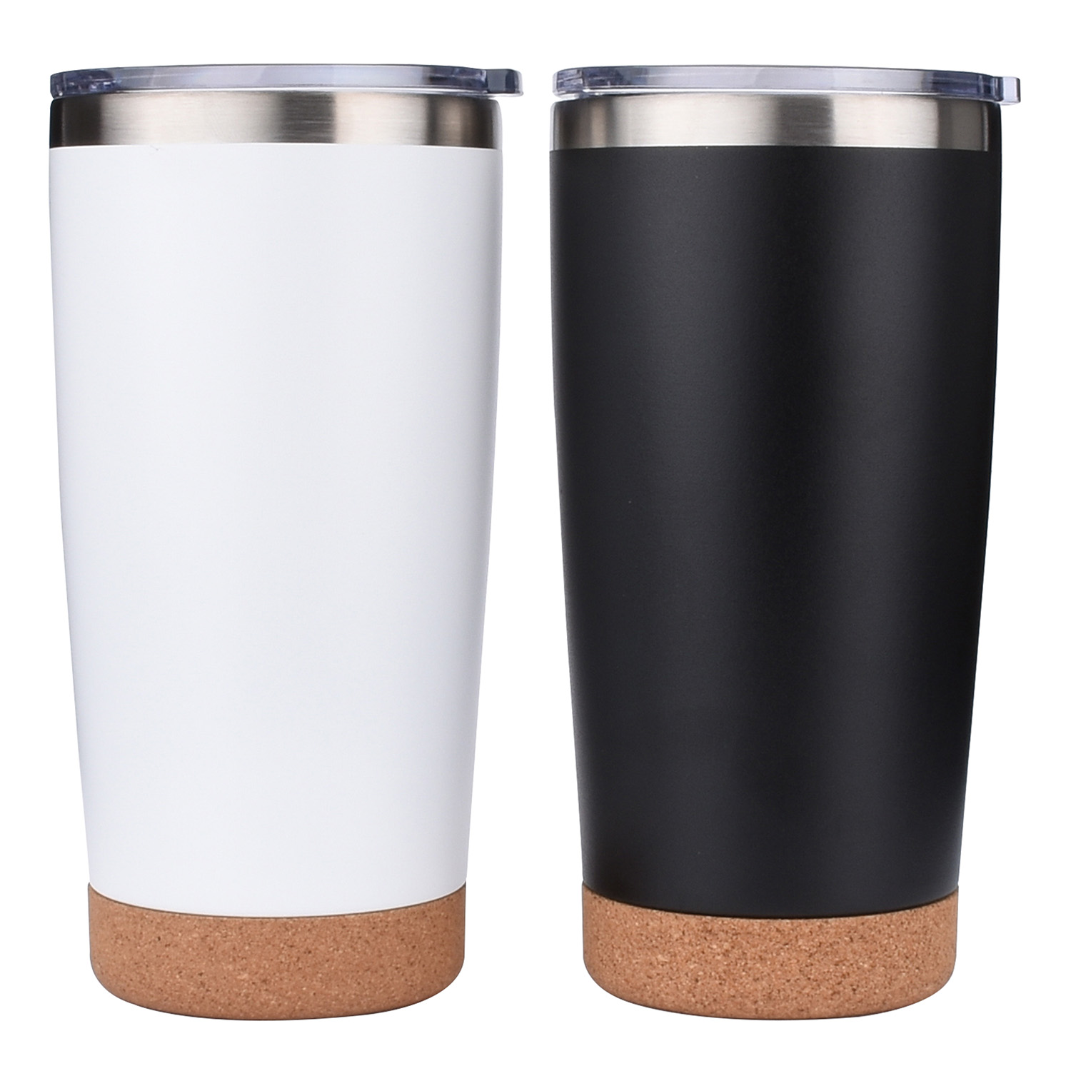 Cork Bottom Insulated Travel Mug Personalized / Engraved Stainless Steel Mug  With Handle and Lid 