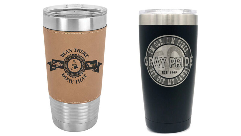 laser etching custom logo tumblers