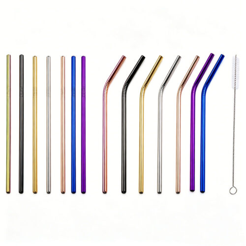 Reusable Colorful Rainbow Stainless Steel Drinking Straw Portable wholesale