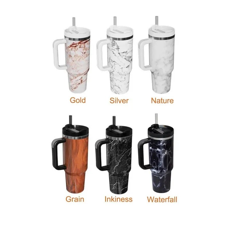 Wholesale 40oz Tumbler with Handle Straw Lid Insulated Stainless