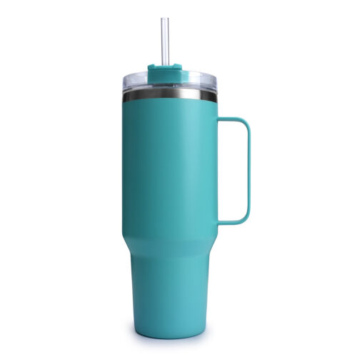 40oz tumbler with straw lid & stainless steel handle s14057 -1