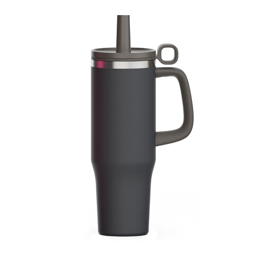 patented 40oz tumbler with handle and silicon straw lid