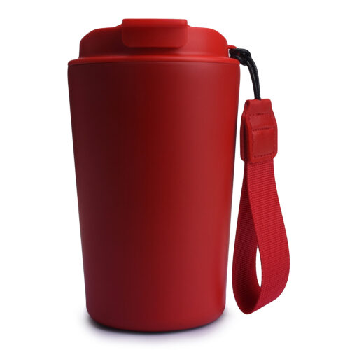 insulated coffee cup with straw lid & strap stainless steel Travel Mug S21500F5 -1