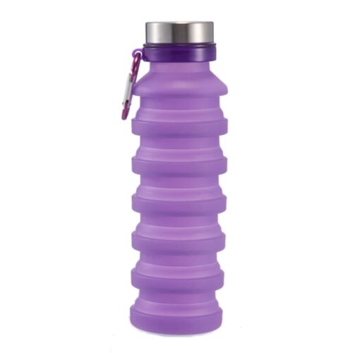 Collapsible Foldable Silicone Water Bottle Reuseable BPA Free Cups with Carabiner - 1